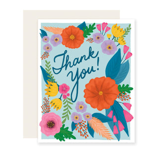 Bright Floral Thank You Card | Flower Thank You Card: Single