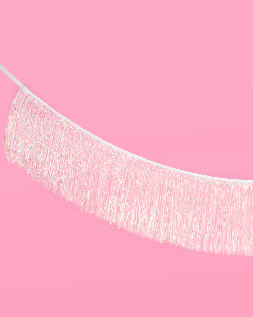 White Iridescent Fringe Banner | 5 ft, Party Decor