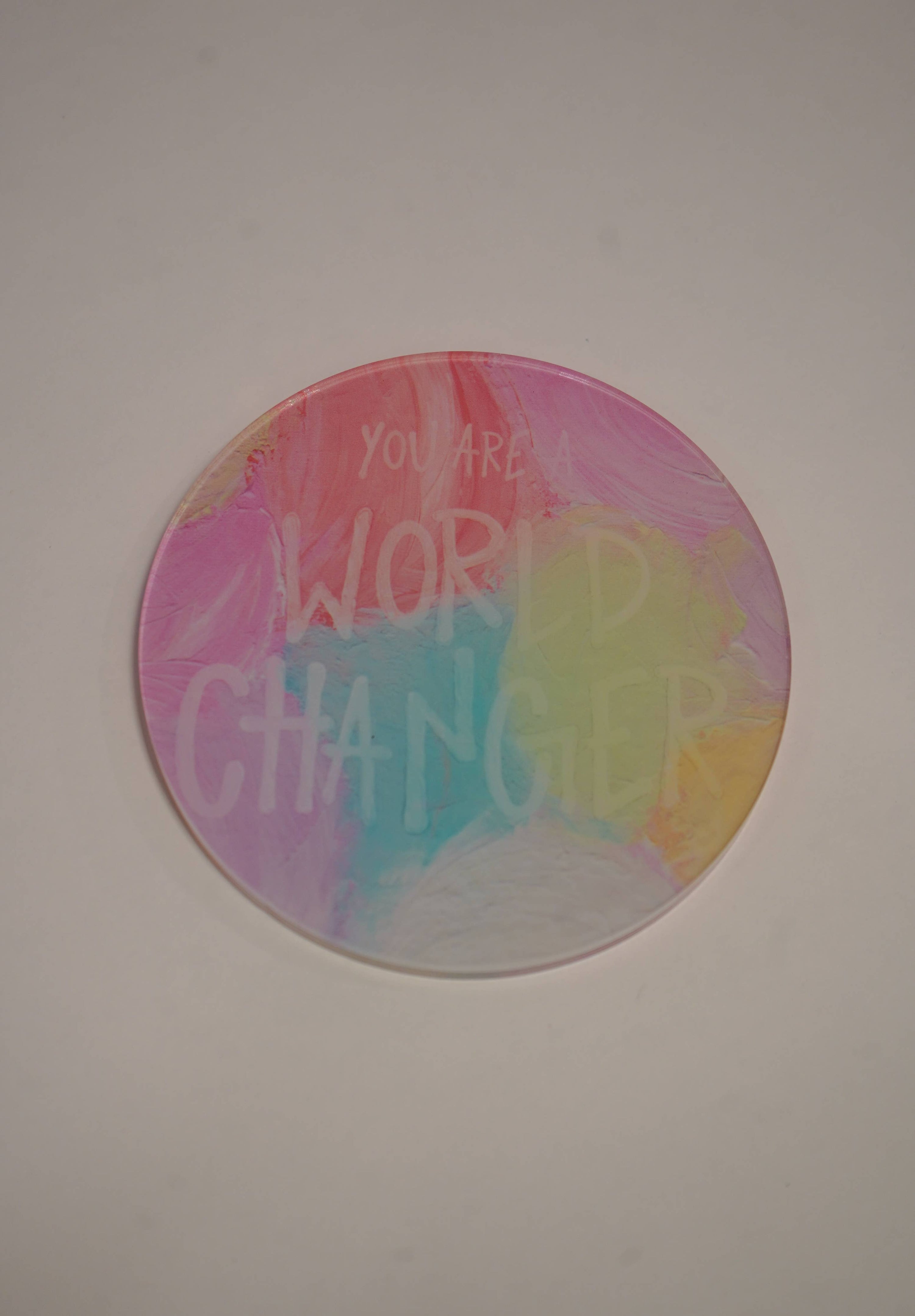 Gold WS World Changer Coaster- Daydreaming Dots Print