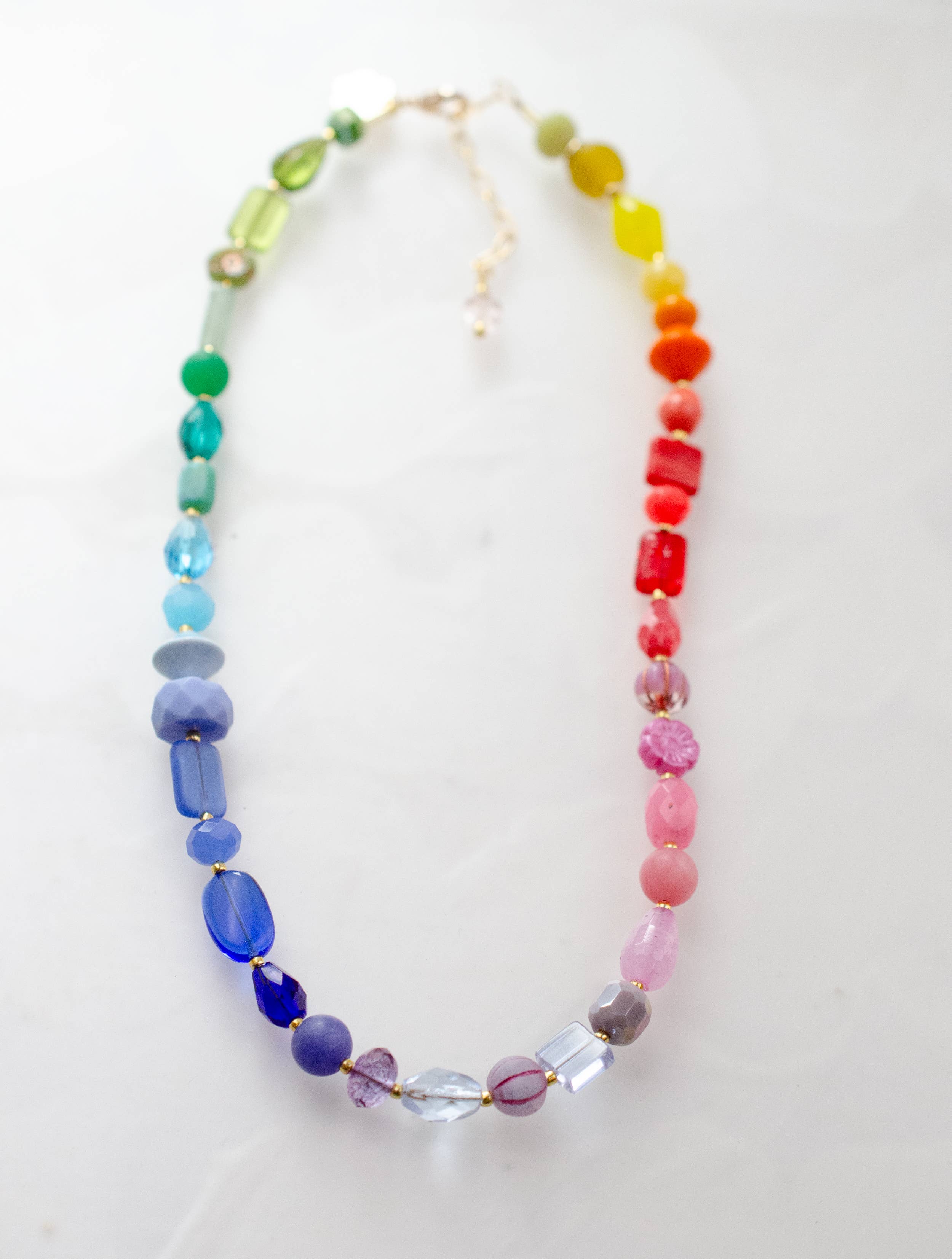 Rainbow Beaded Colorful Necklace