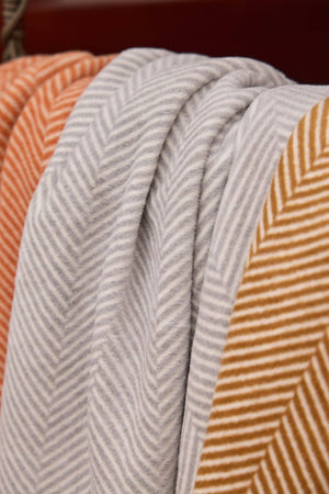 Harborview Herringbone Light Grey Blanket: Original