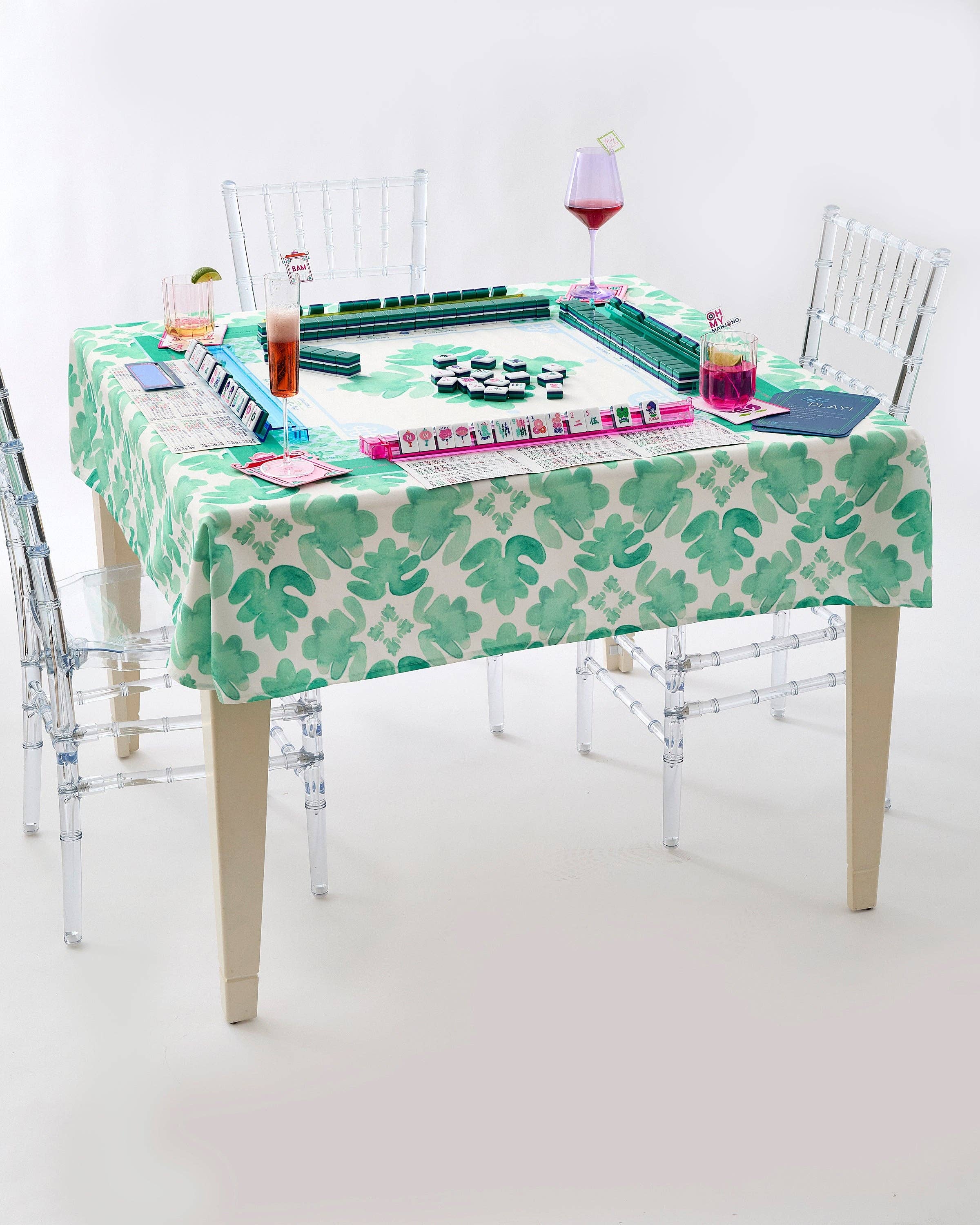 Sage Fresco Instructional Green Tablecloth-OMM x Brooke Wright