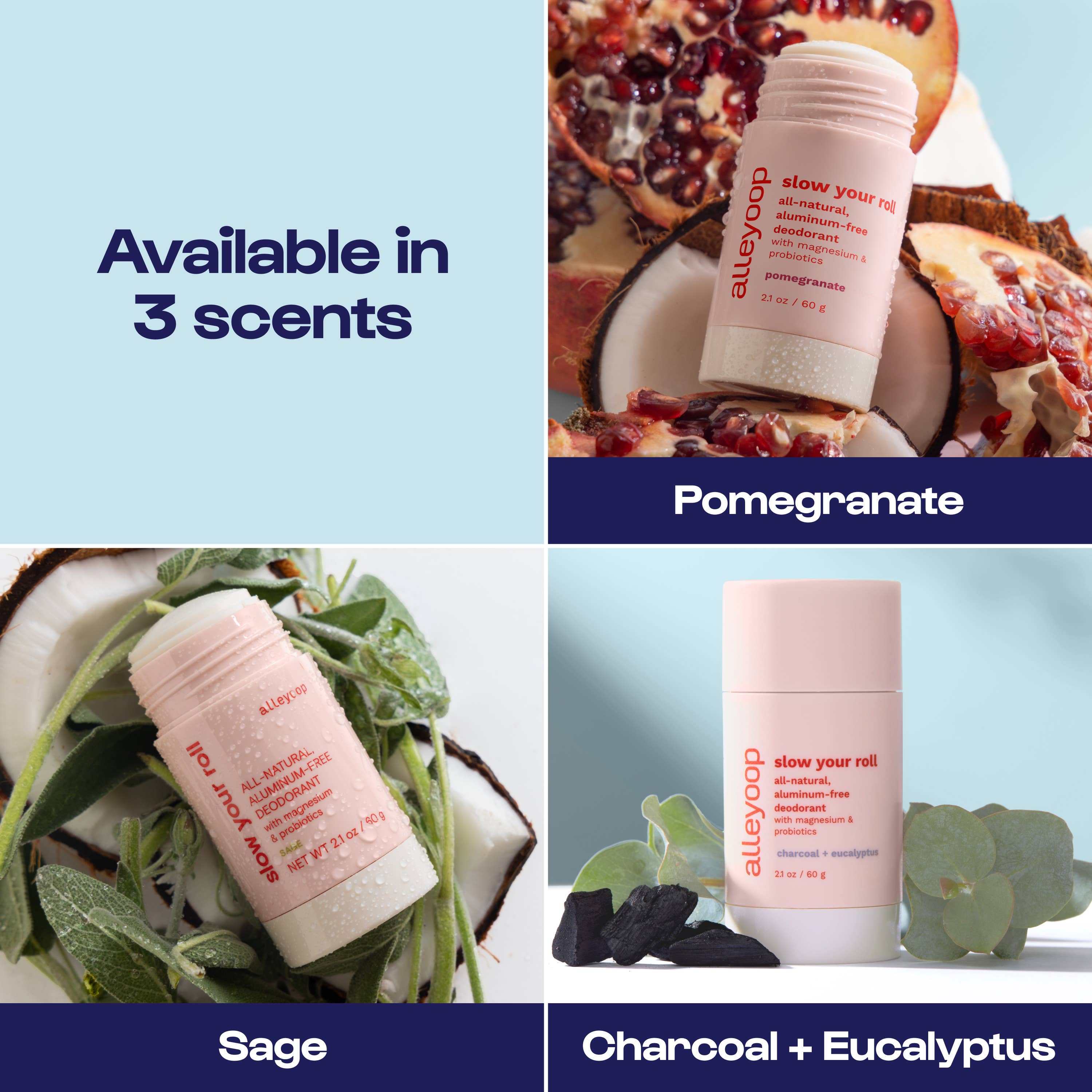 Slow Your Roll Natural Deodorant - Pomegranate Scent: Full - 60g