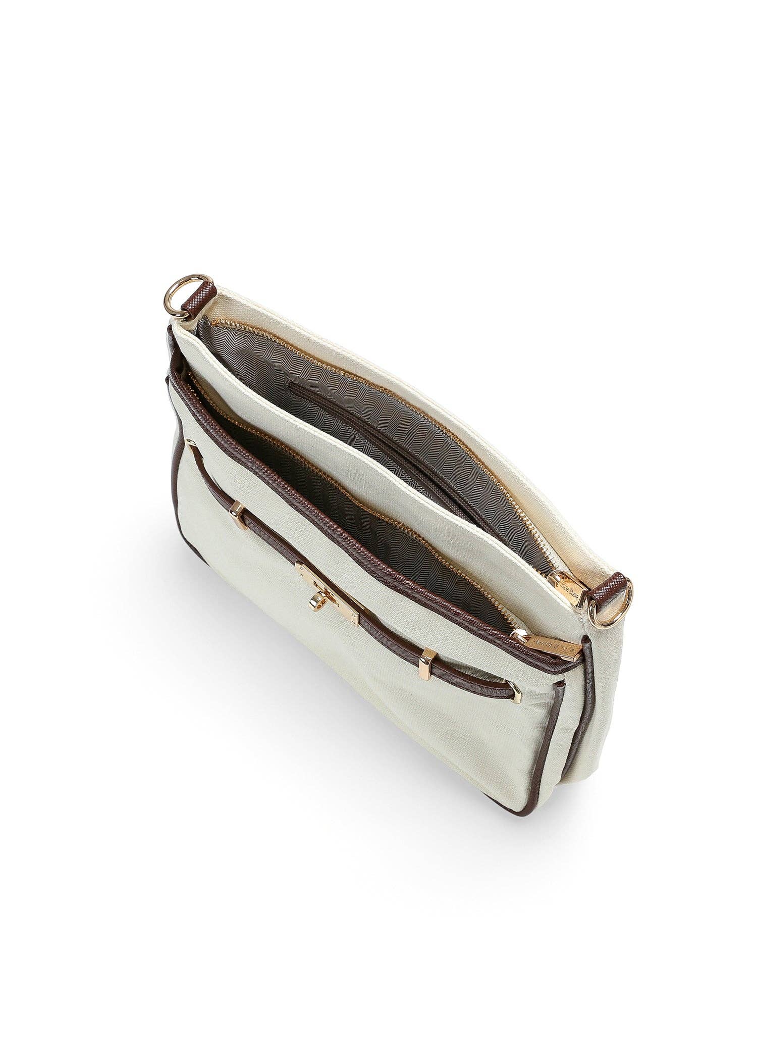 Canvas crossbody bag with belt- Kelly Paris Crossbody