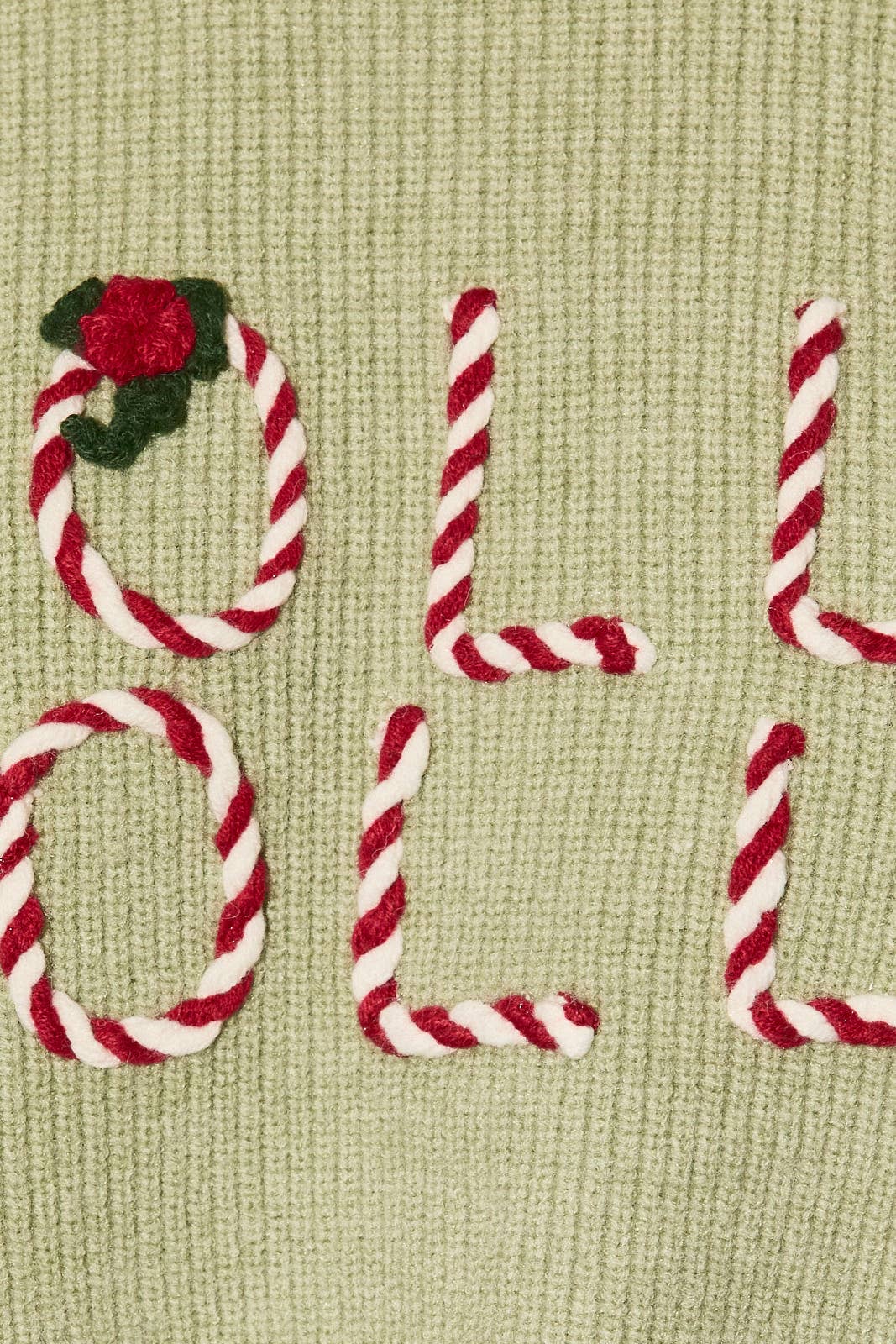 Holly Jolly Embroidered Cropped Knit Sweater: LT PINK / M