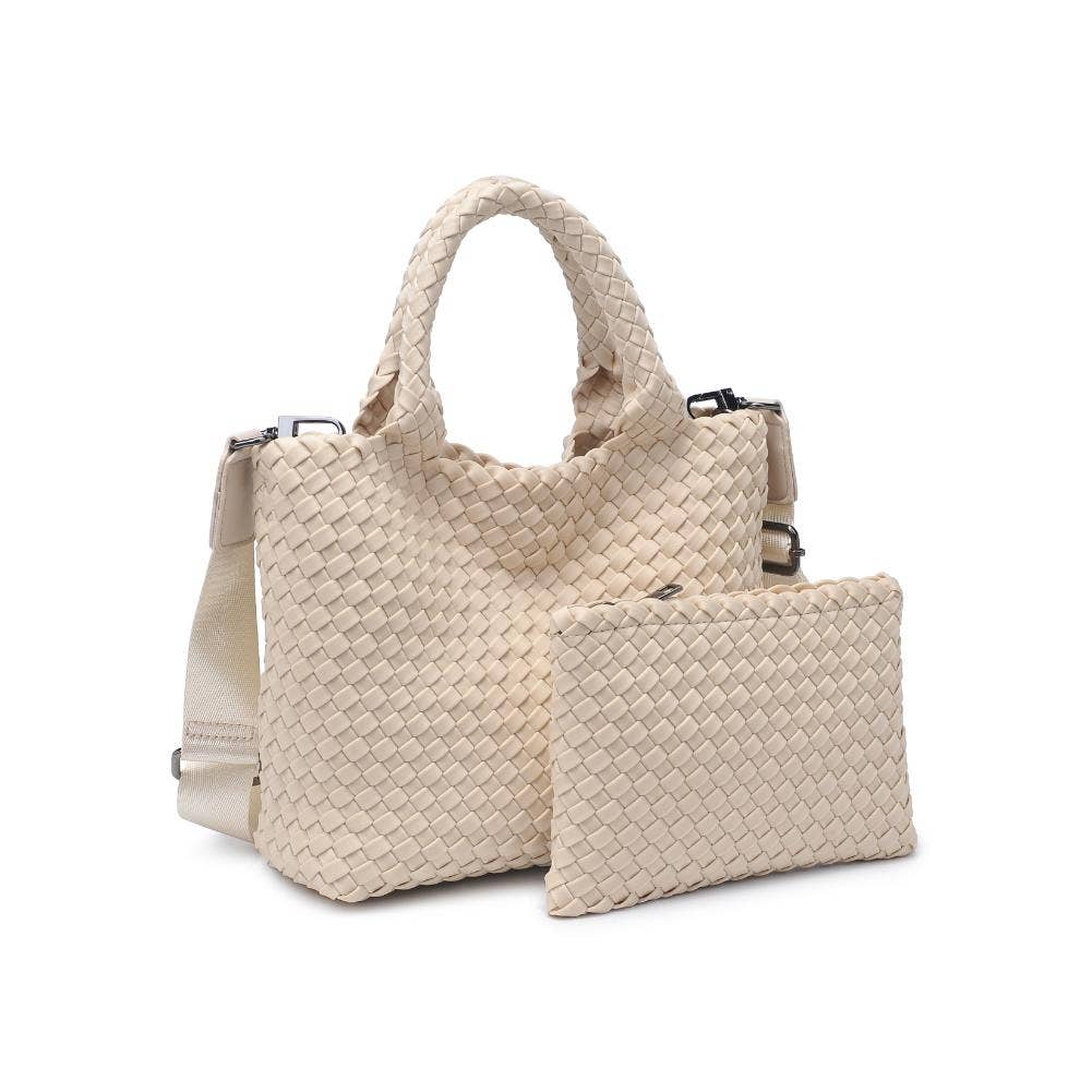 Sky's The Limit - Small Woven Neoprene Crossbody: Nude