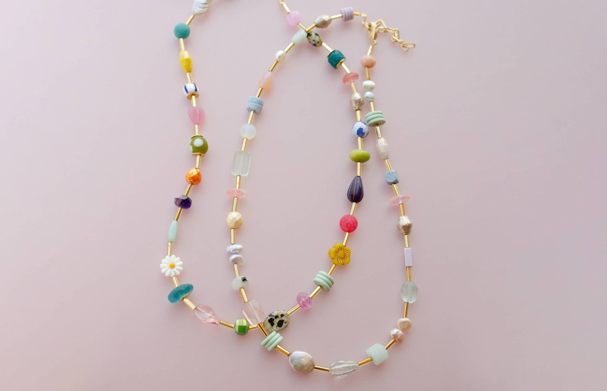 Colorful Beaded Eclectic Necklace: Bright