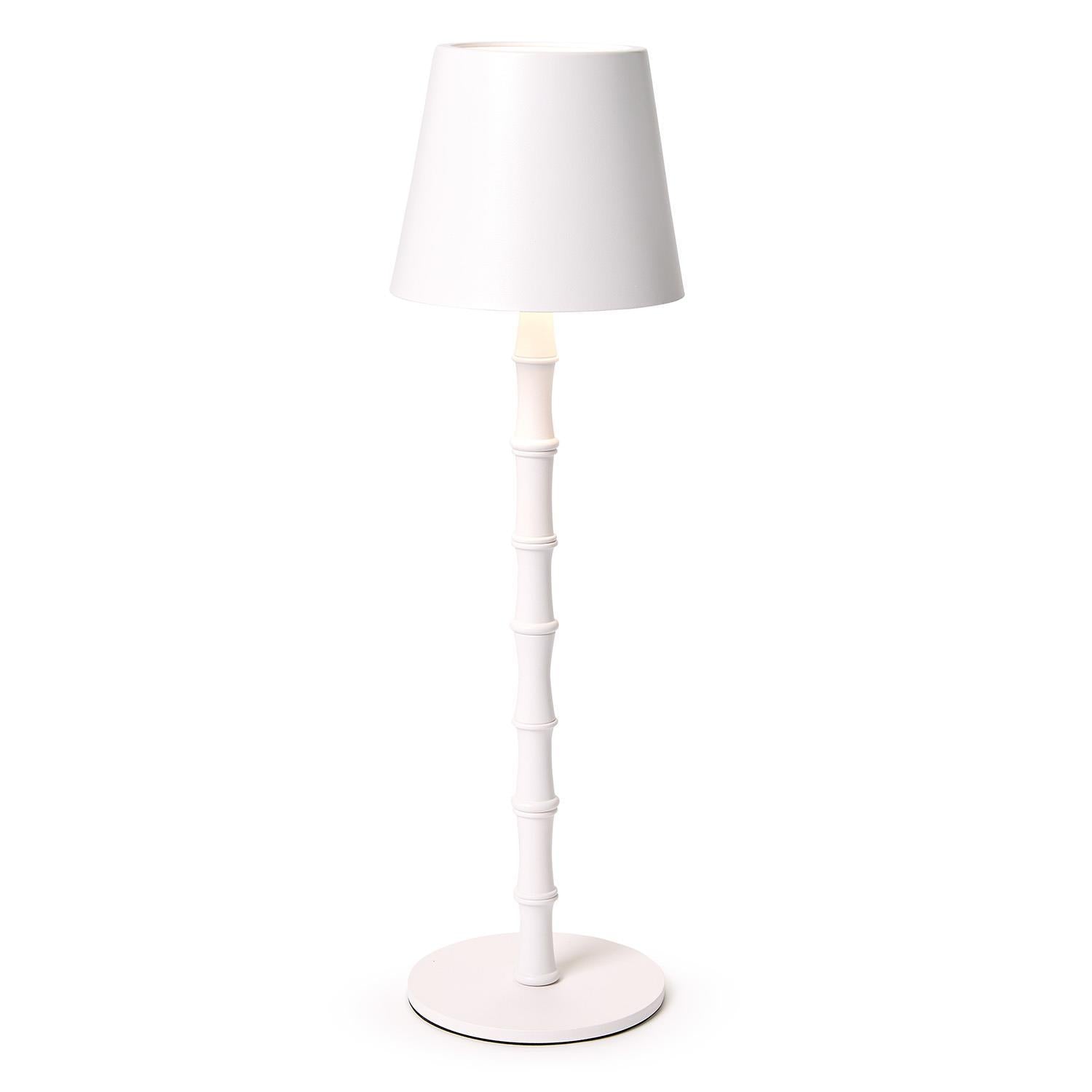 LED Portable Cordless White Bamboo Table Lamp