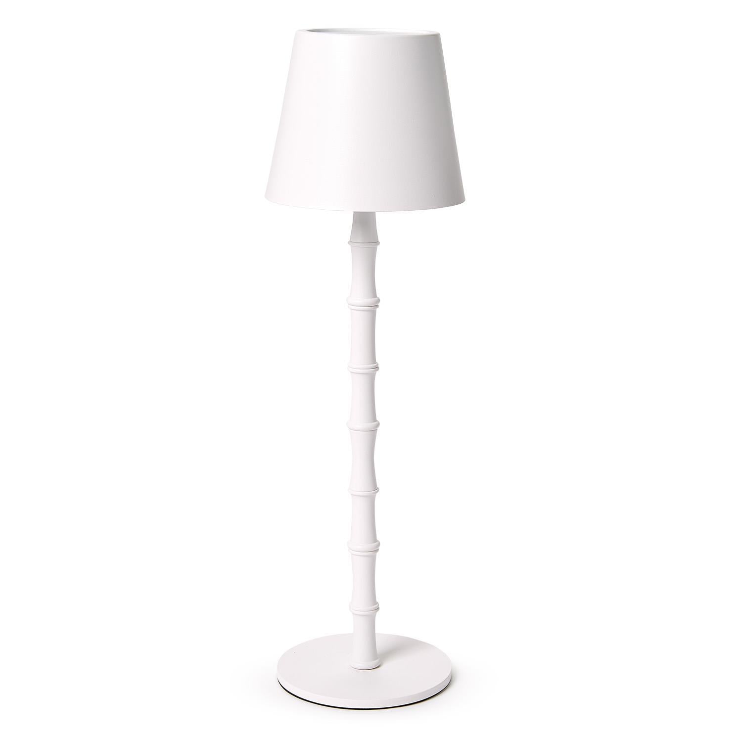 LED Portable Cordless White Bamboo Table Lamp
