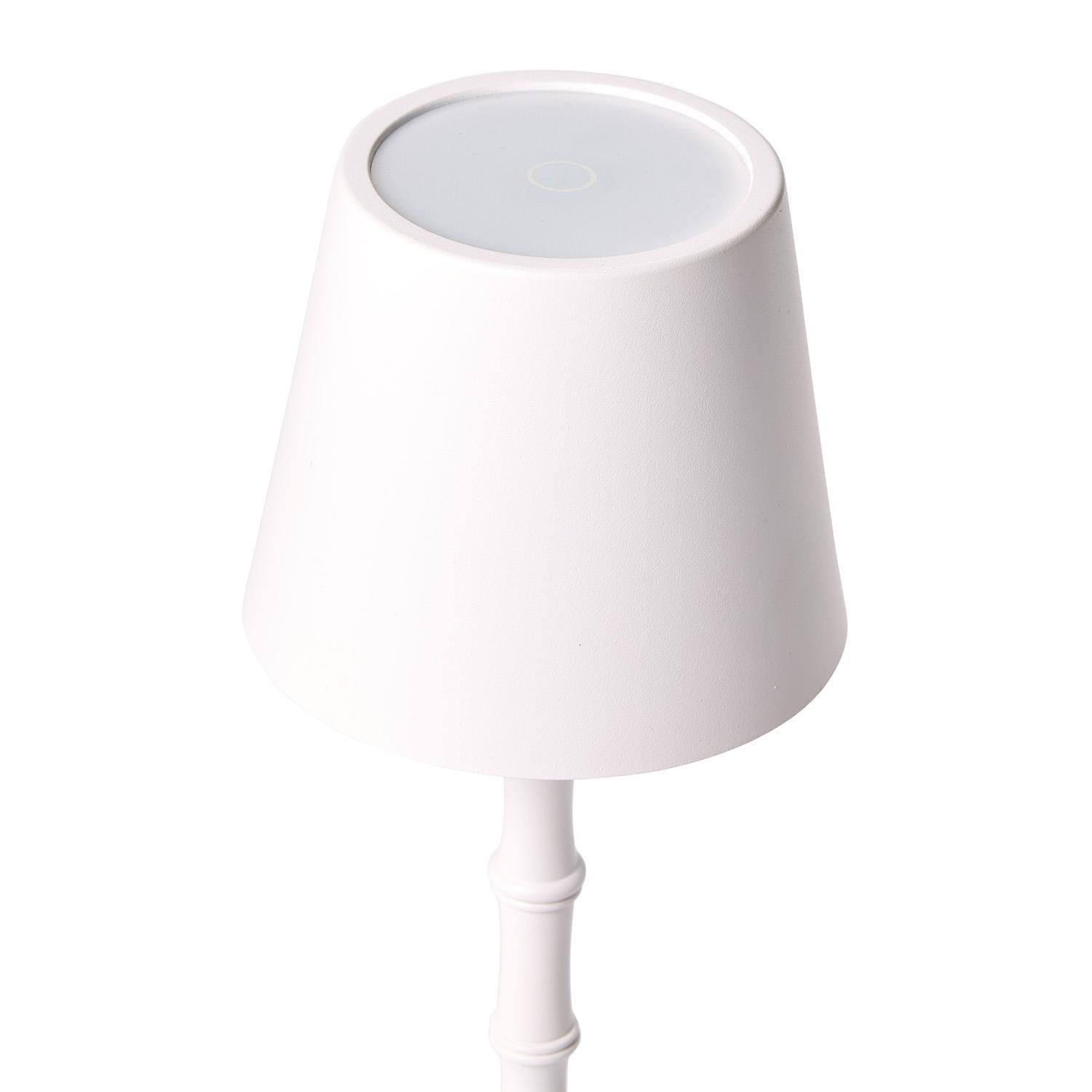 LED Portable Cordless White Bamboo Table Lamp