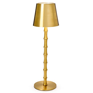 LED Portable Cordless Gold Bamboo Table Lamp"