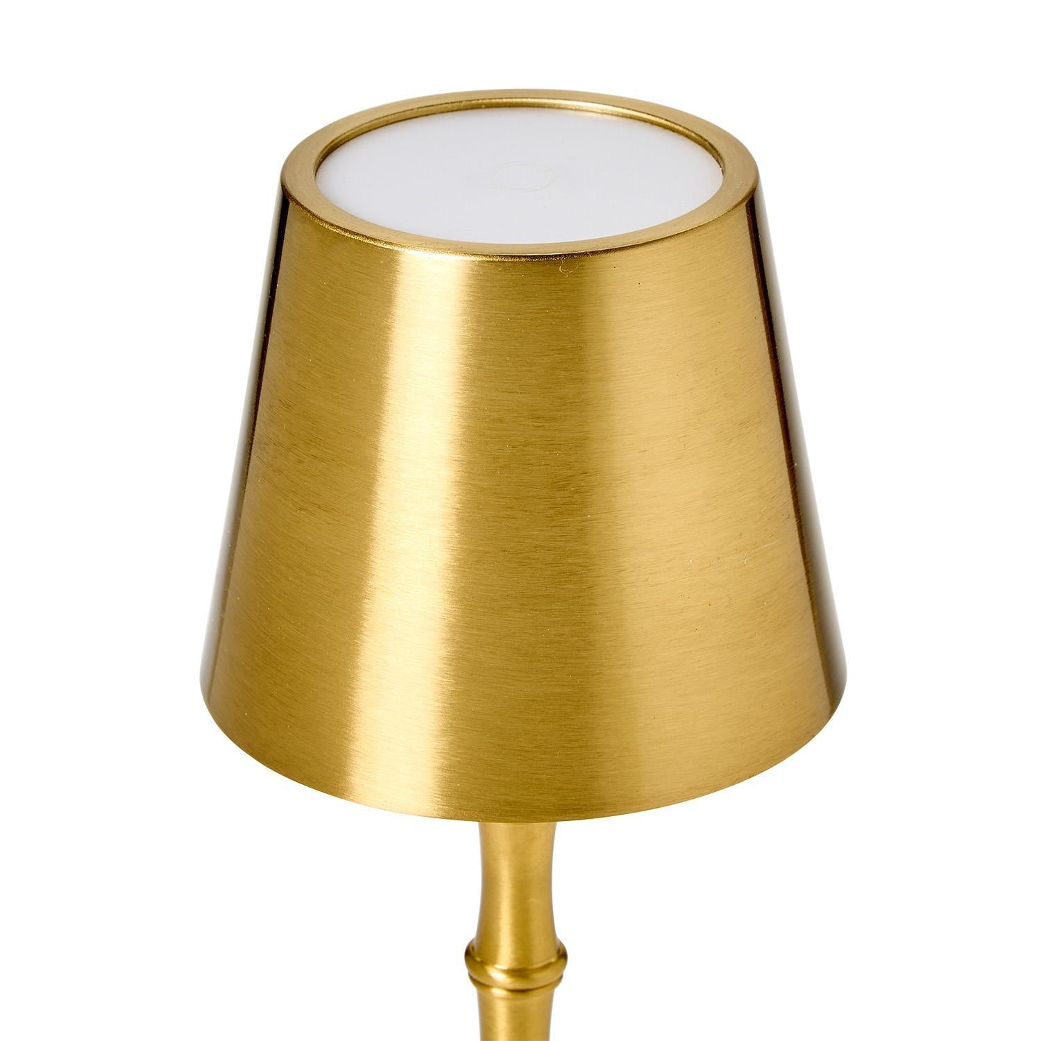 LED Portable Cordless Gold Bamboo Table Lamp"