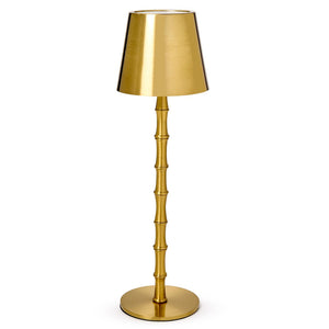 LED Portable Cordless Gold Bamboo Table Lamp"
