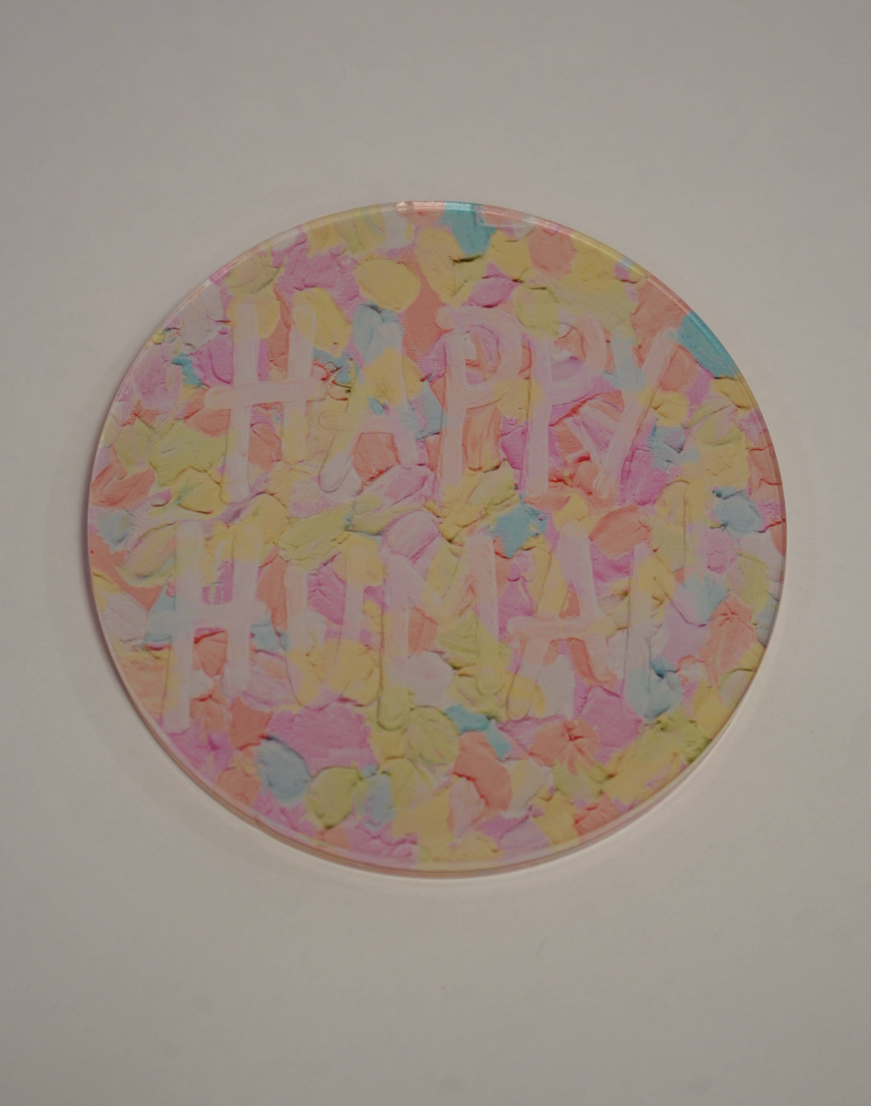 Gold WS Set of 4 Happy Human Coaster- Confetti Print