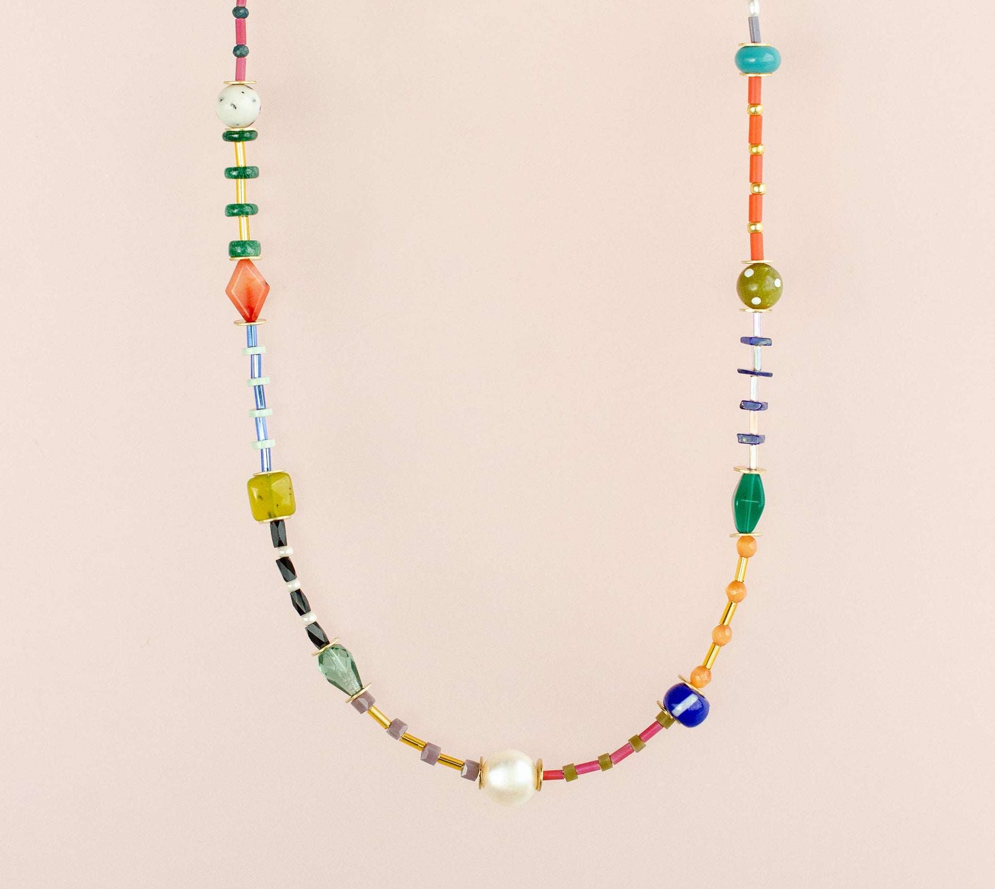 Colorful Beaded Seed bead Friendship Necklace