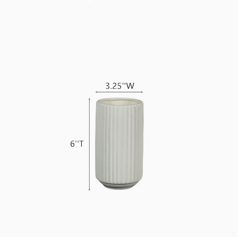 Pleated Ceramic Flower Vases