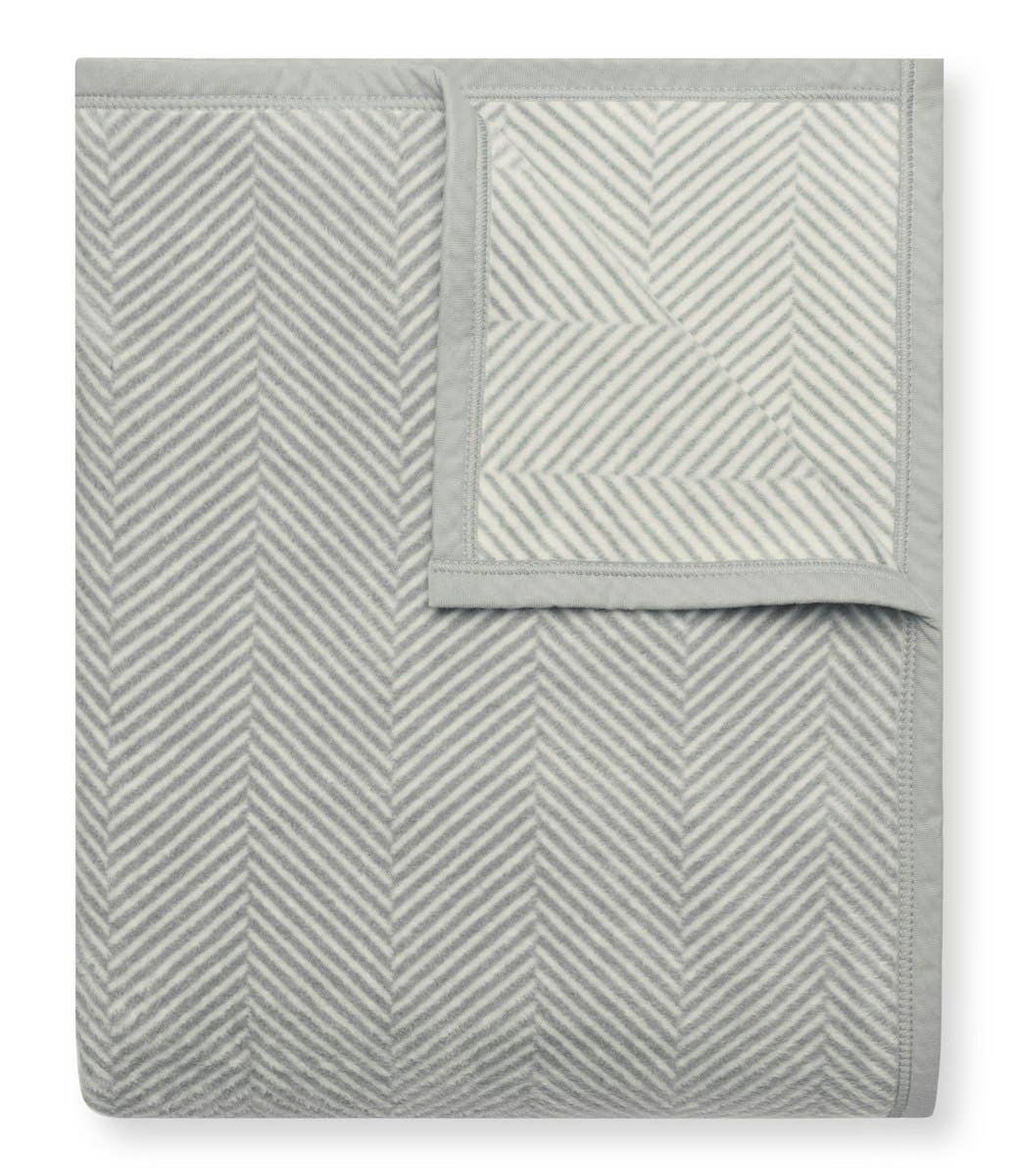 Harborview Herringbone Light Grey Blanket: Original