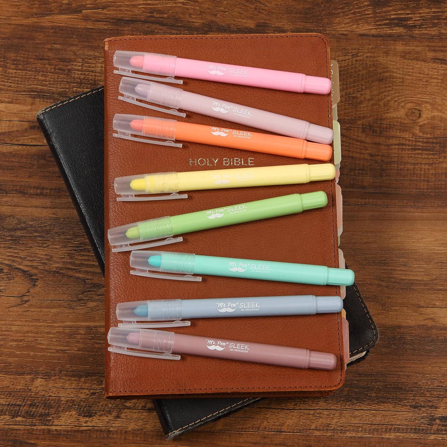 Mr. Pen- Gel Highlighter, 8 Pack, Assorted Colors, Bible