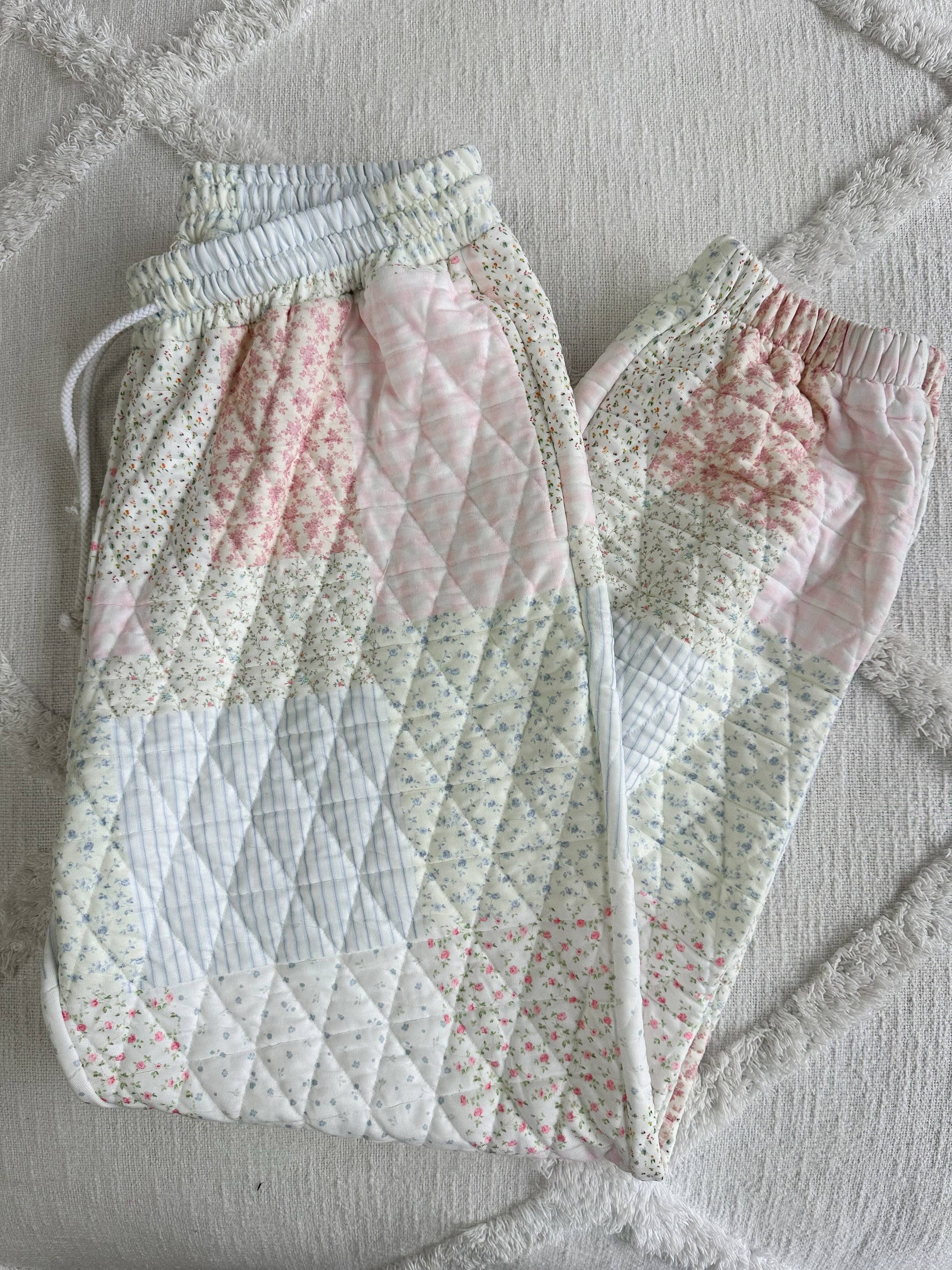 Quilted Pastel Joggers: Pastel