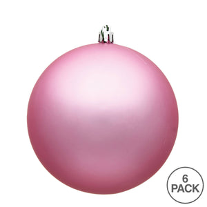 Vickerman 4" Pink Matte Ball Ornament: Pink / Plastic / 4"