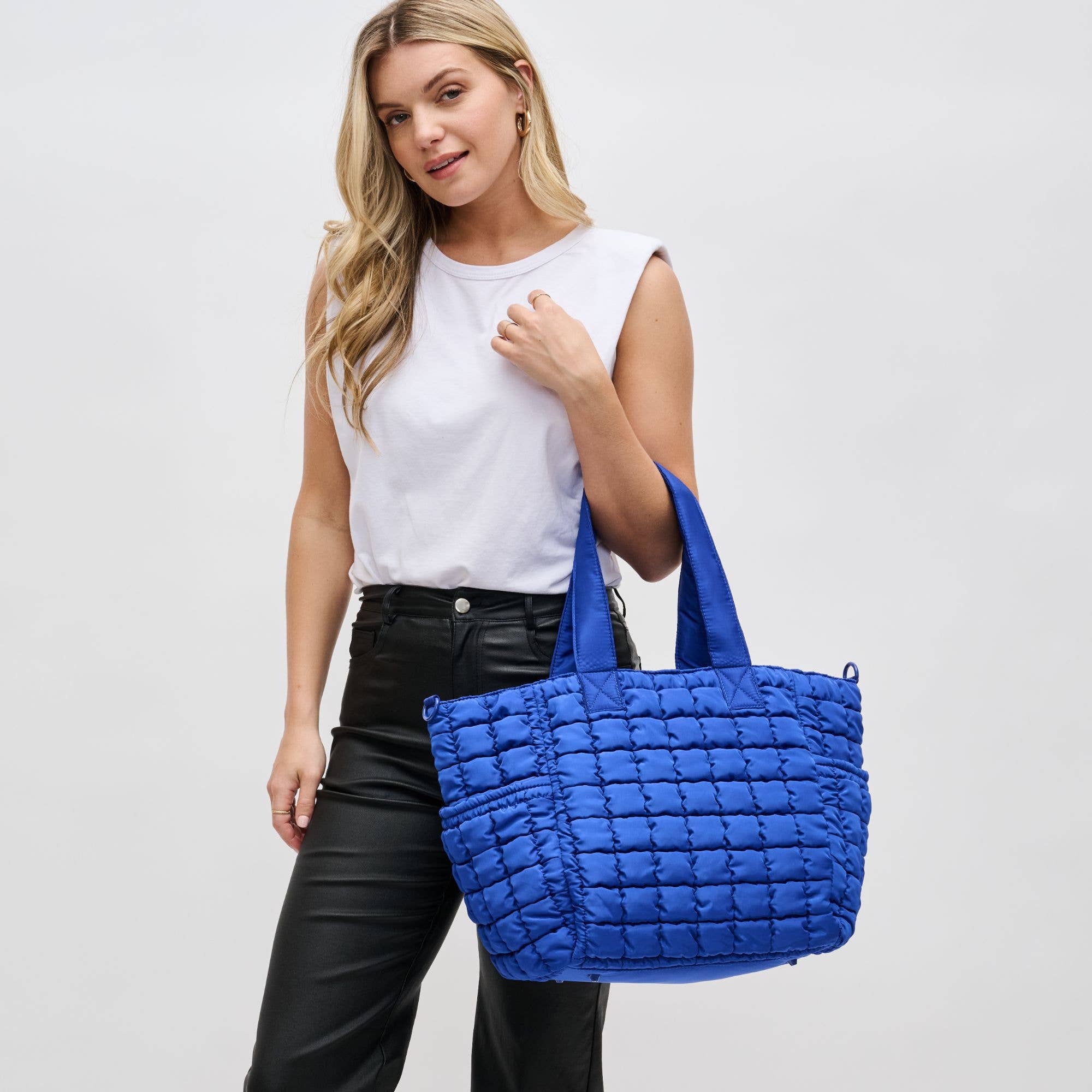 Dreamer - Quilted Nylon Tote: Cream