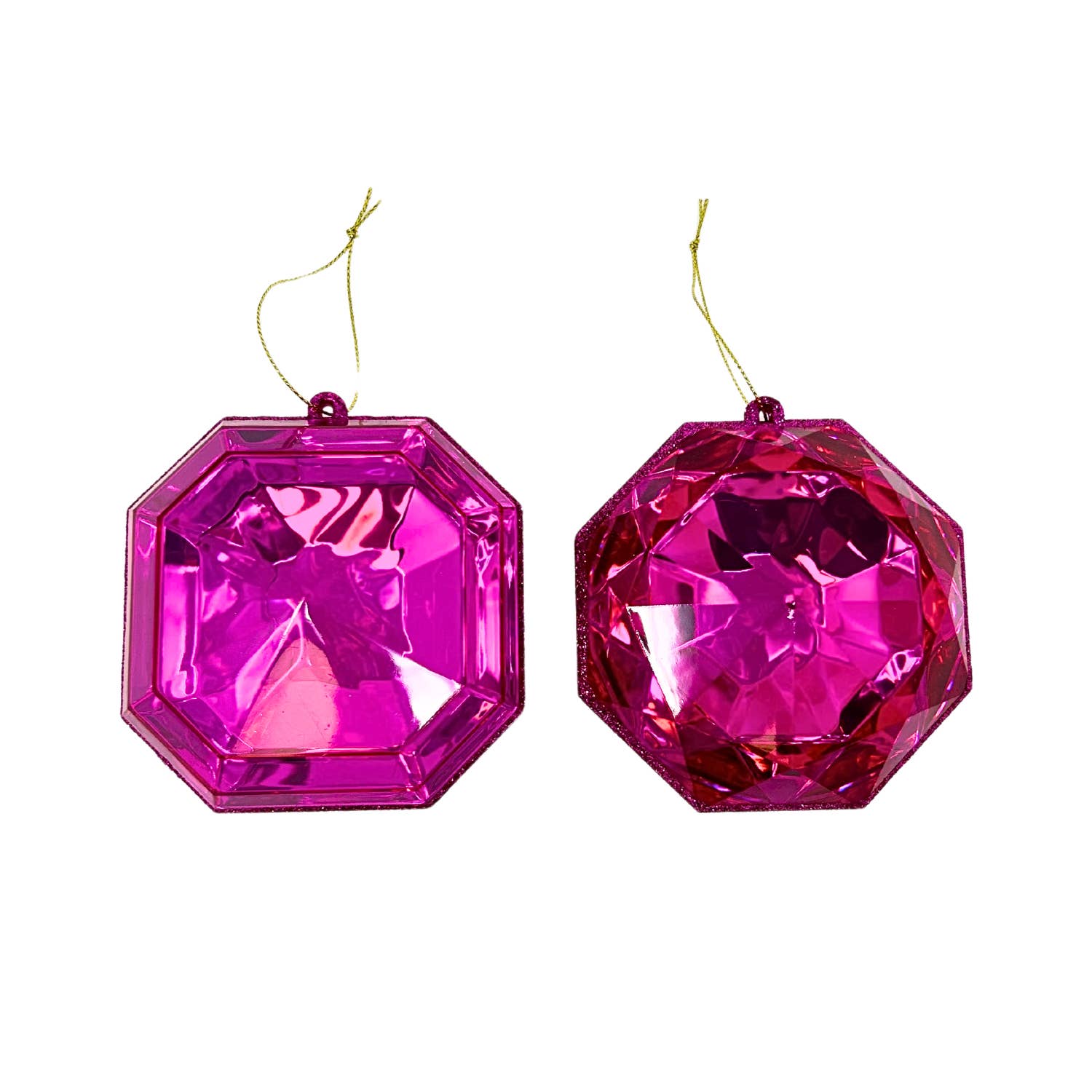 Acrylic RND/SQR Precious Gem Ornament 2 Asst. 4"