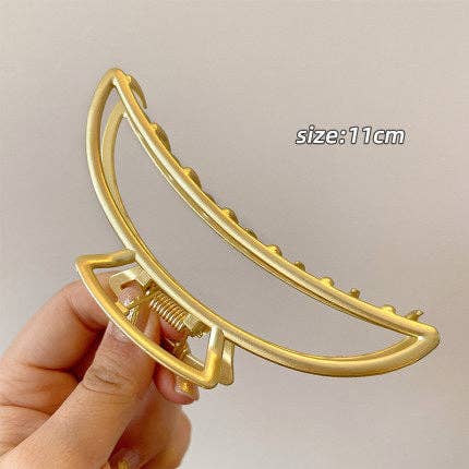 Gold Metal Geometric Open Claw Clip