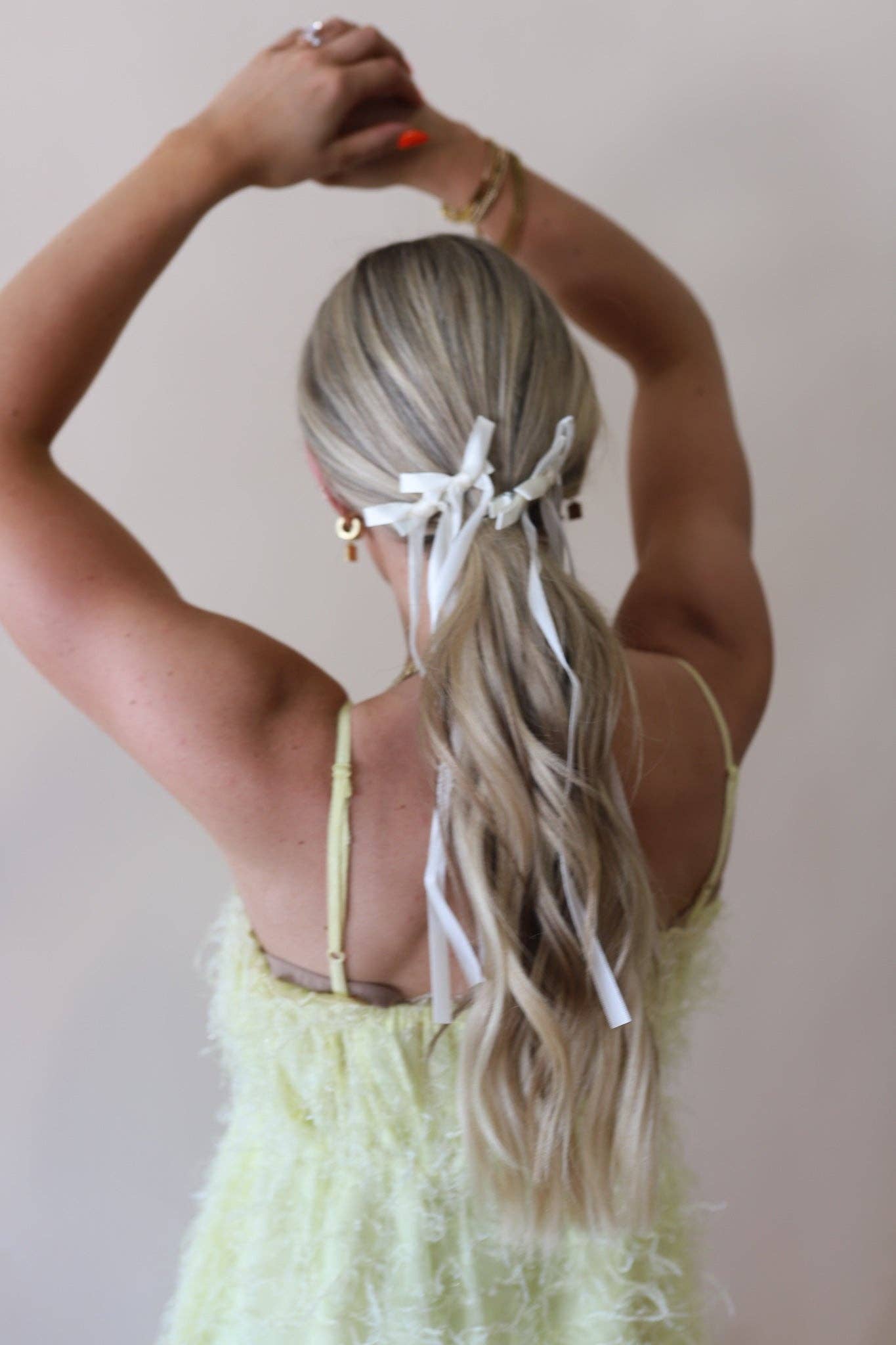 RIBBON BOW CLIP INS ( 3 COLORS ): PINK