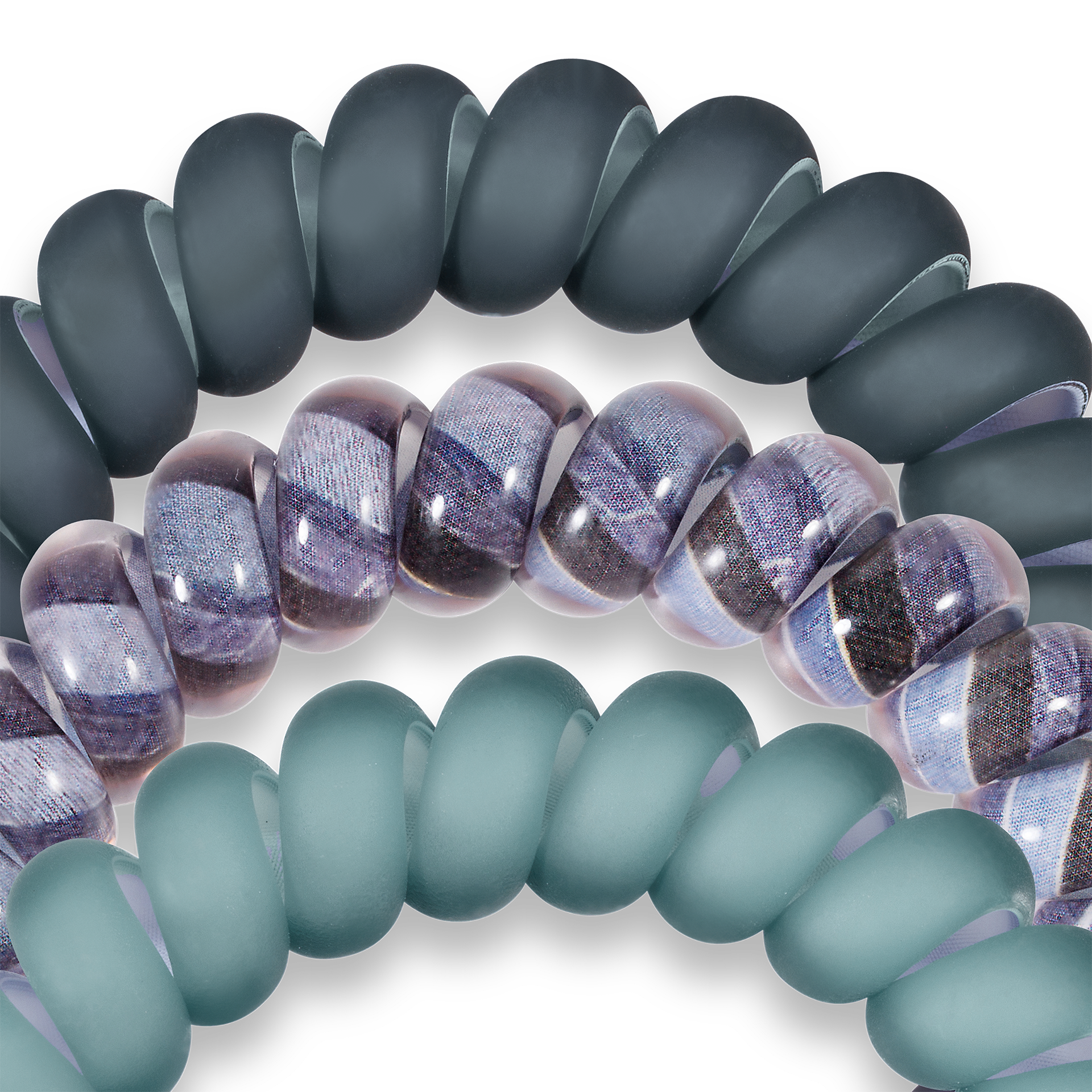 Spiral Hair Coils | Large | Midnight Rain Hair Ties