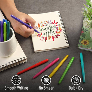 Felt Tip Pens, 30 Pack, 0.7mm Fine Tip, Fast Dry, No Smear