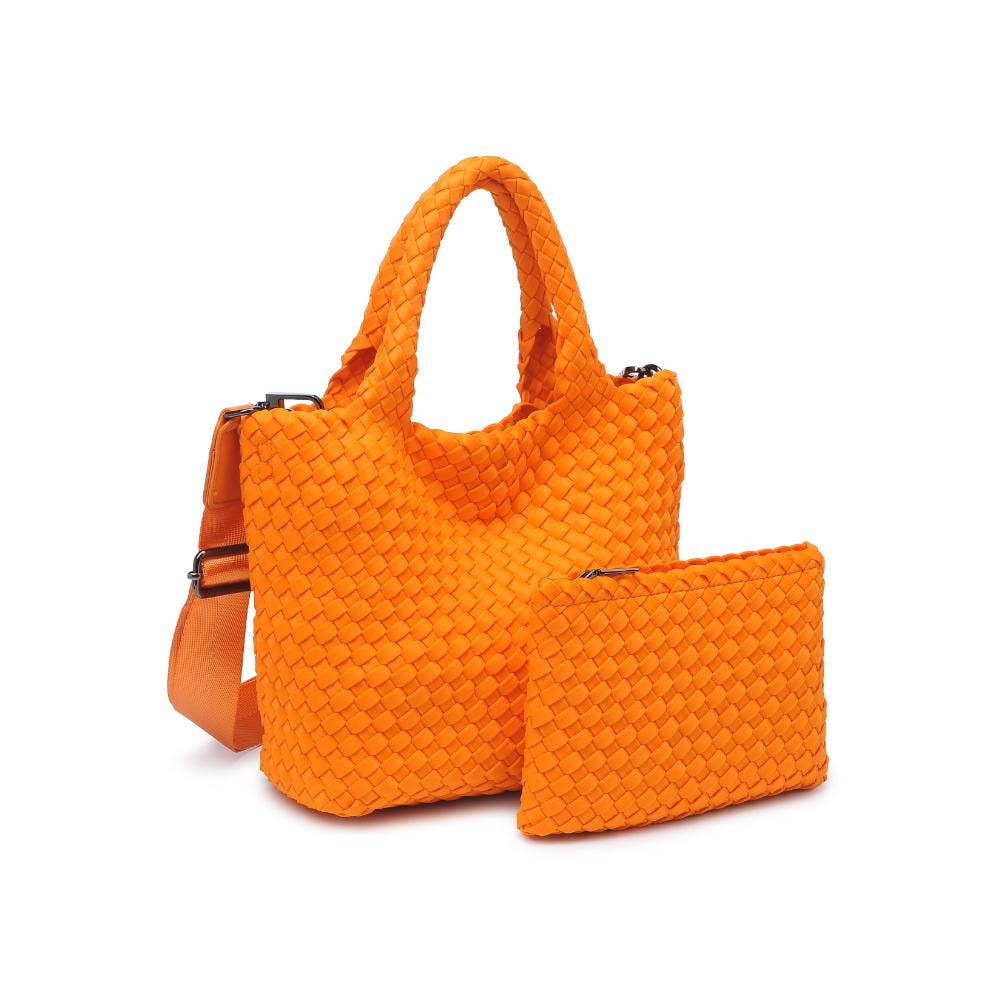 Sky's The Limit - Small Woven Neoprene Crossbody: Nude
