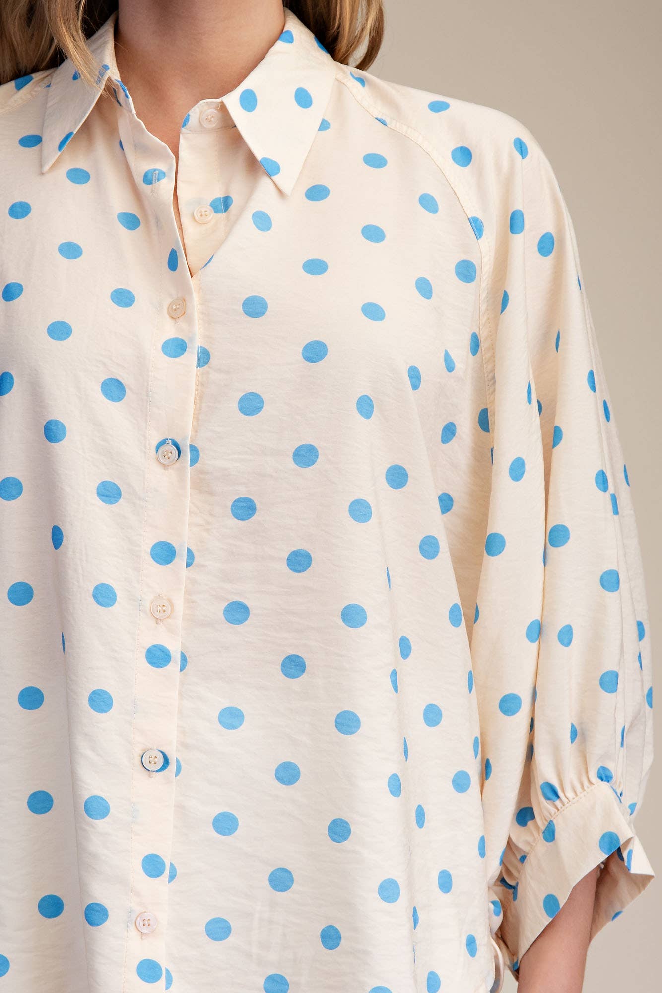 Button Front Shirt: Cream