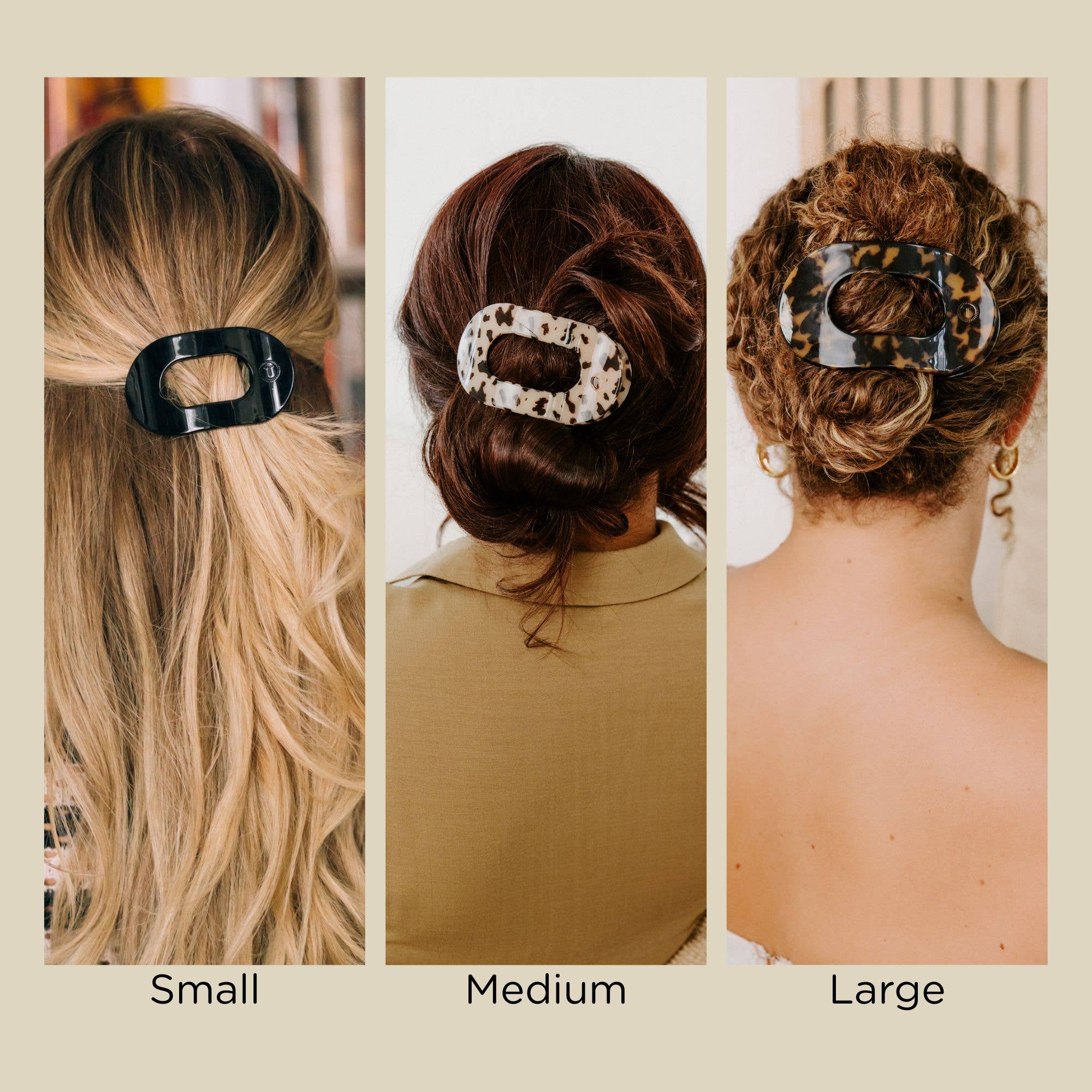 Round Flat Hair Clip | Large | Almond Beige