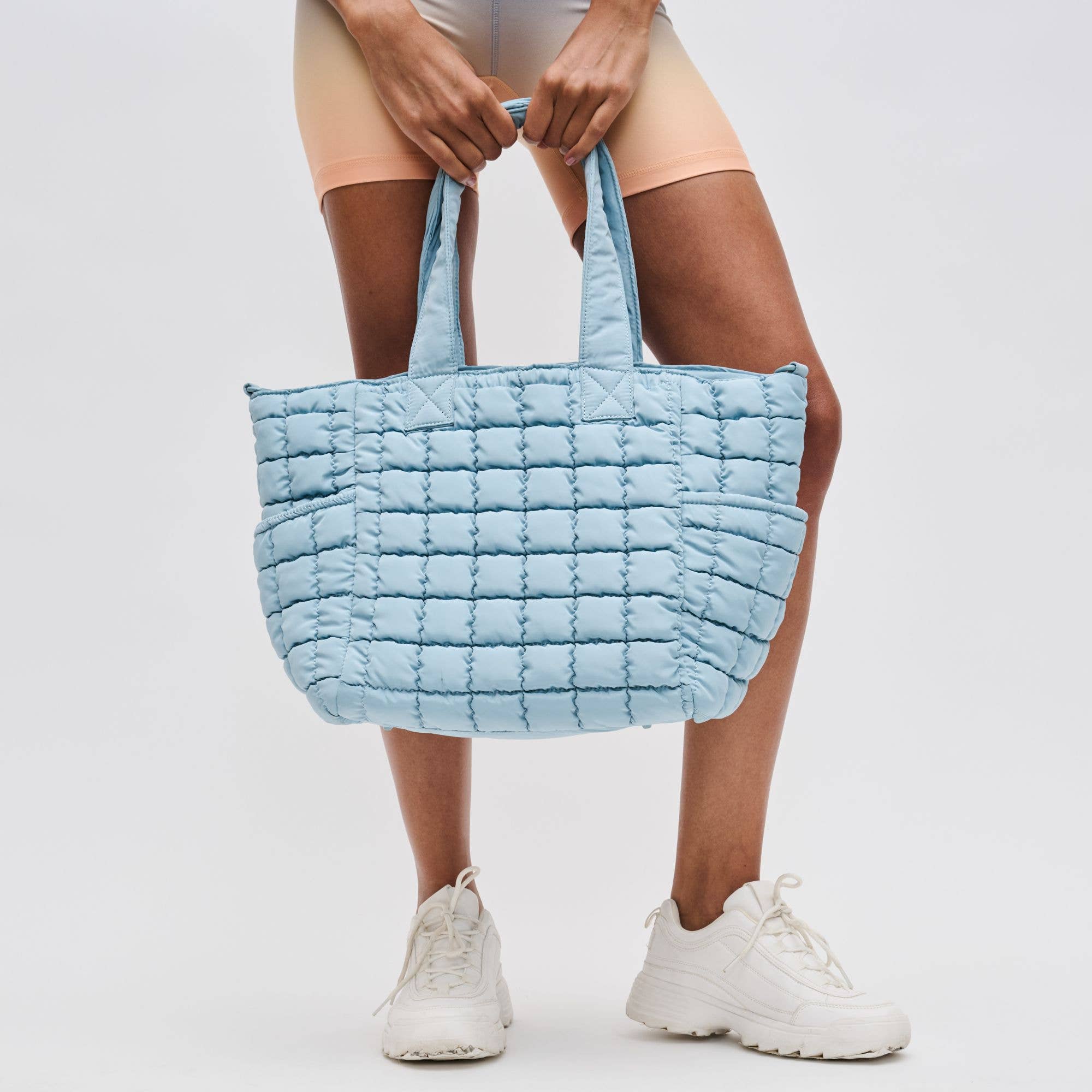 Dreamer - Quilted Nylon Tote: Cream