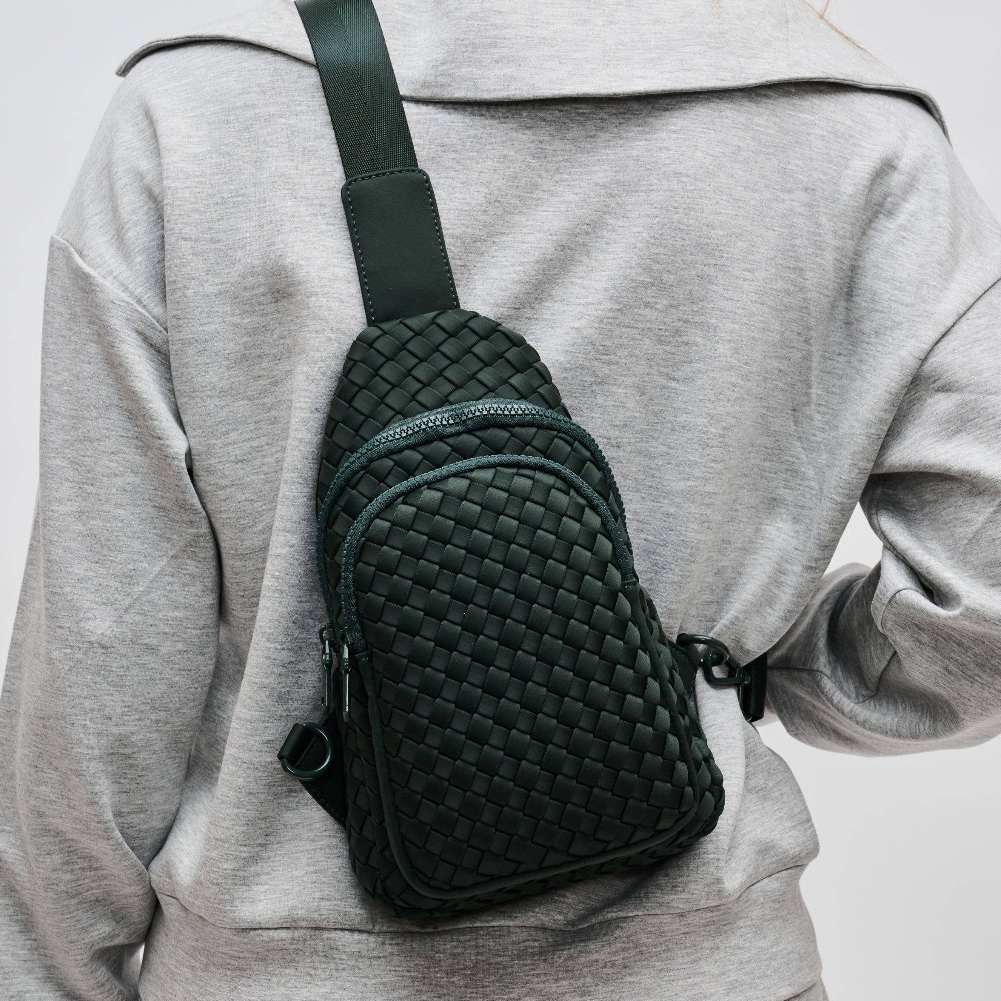 Beyond The Horizon - Woven Neoprene Sling Backpack: Cream