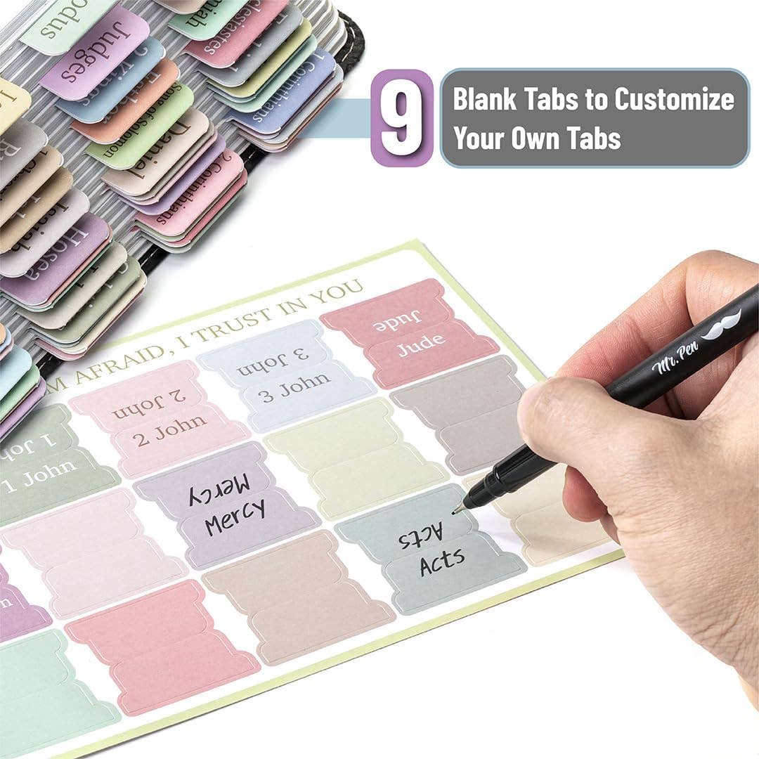 Minimal Morandi Bible Tabs - 75 Laminated Index Tabs