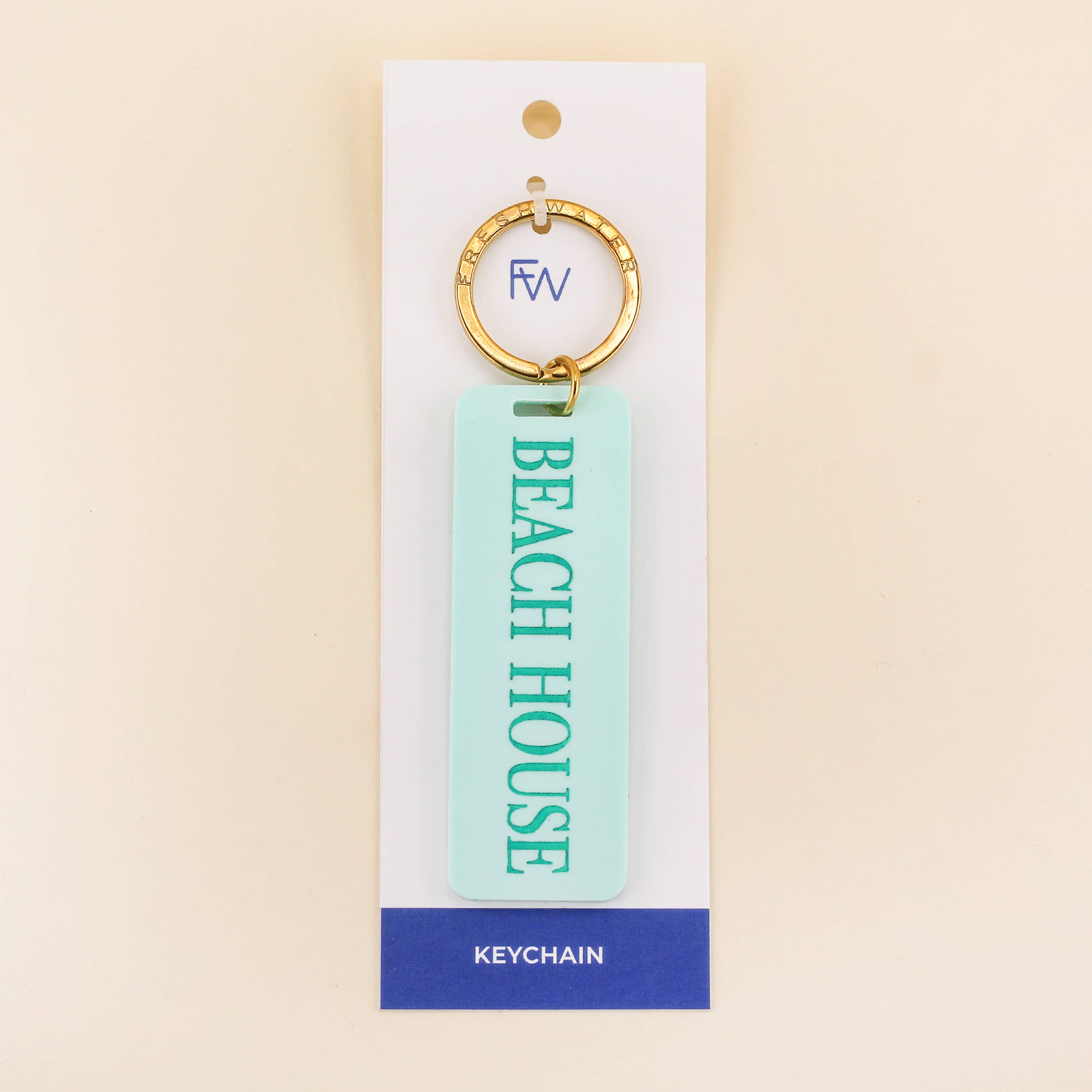 Beach House Keychain: Turquoise / Keychain on Card