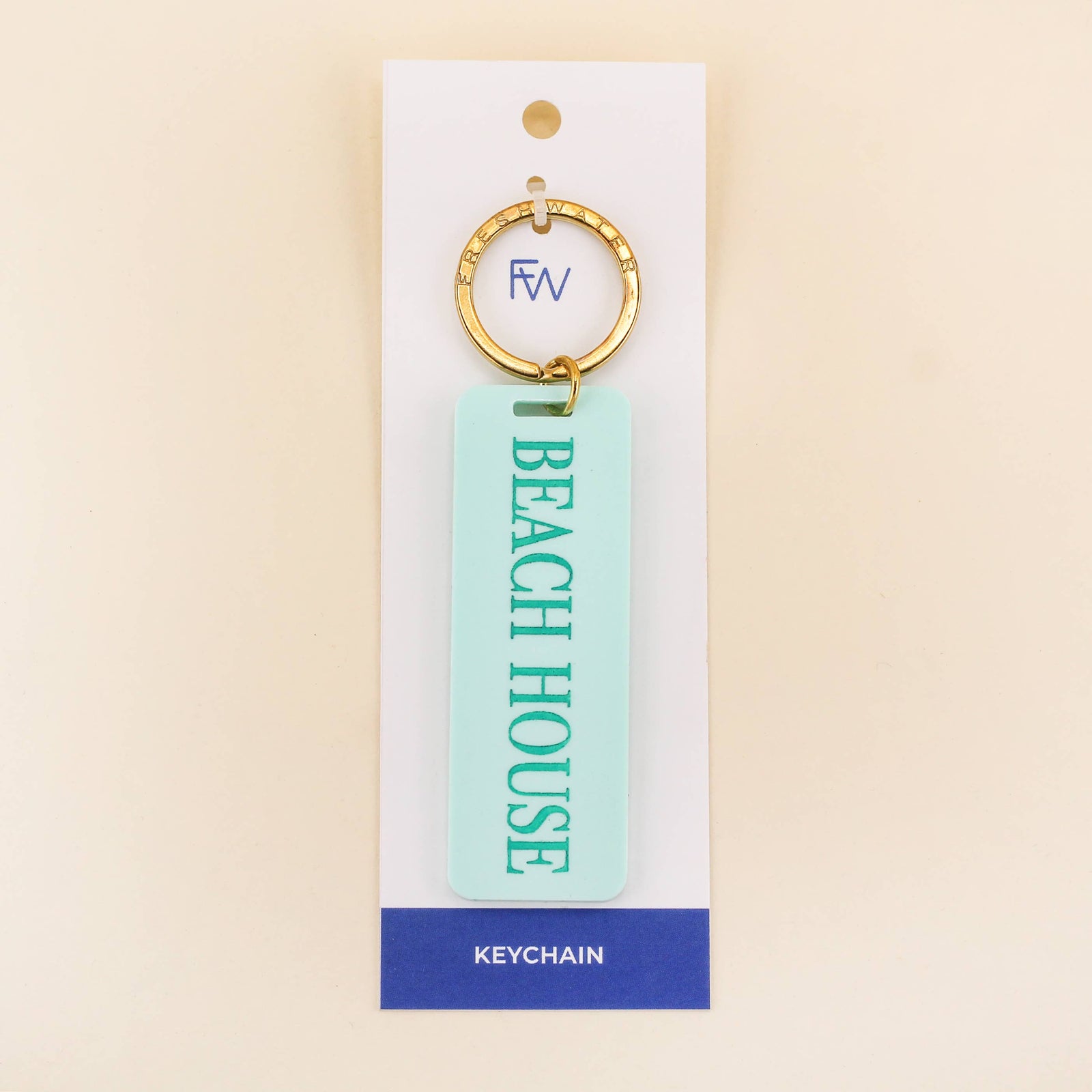 Beach House Keychain: Turquoise / Keychain on Card