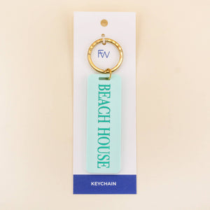 Beach House Keychain: Turquoise / Keychain on Card