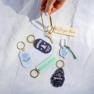 Beach House Keychain: Turquoise / Keychain on Card