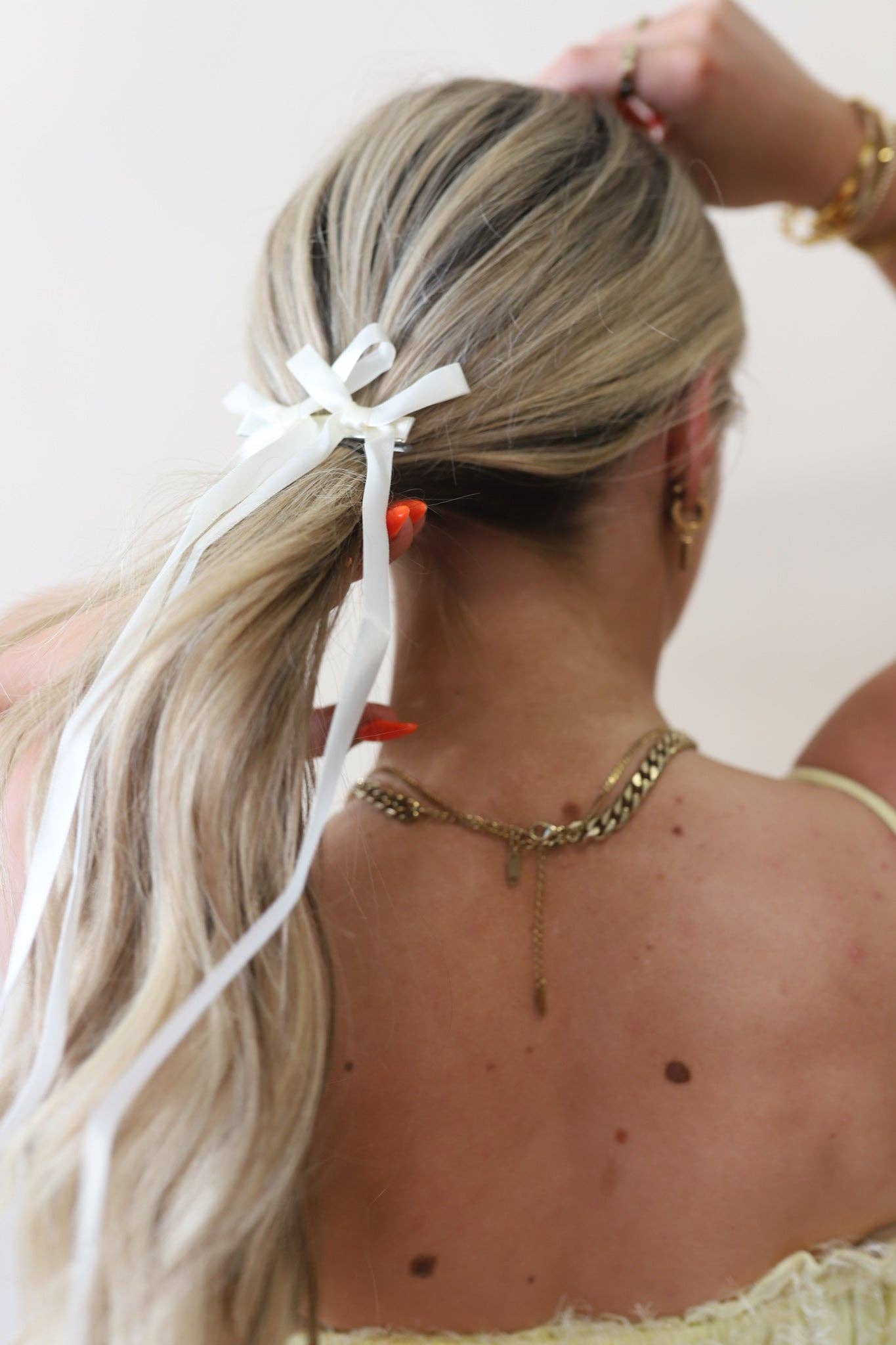 RIBBON BOW CLIP INS ( 3 COLORS ): PINK