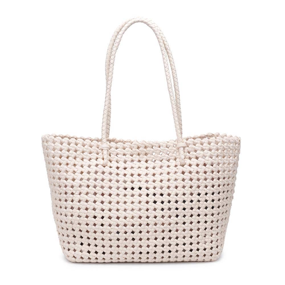 Reflection - Hand Woven Knot Tote: Ivory