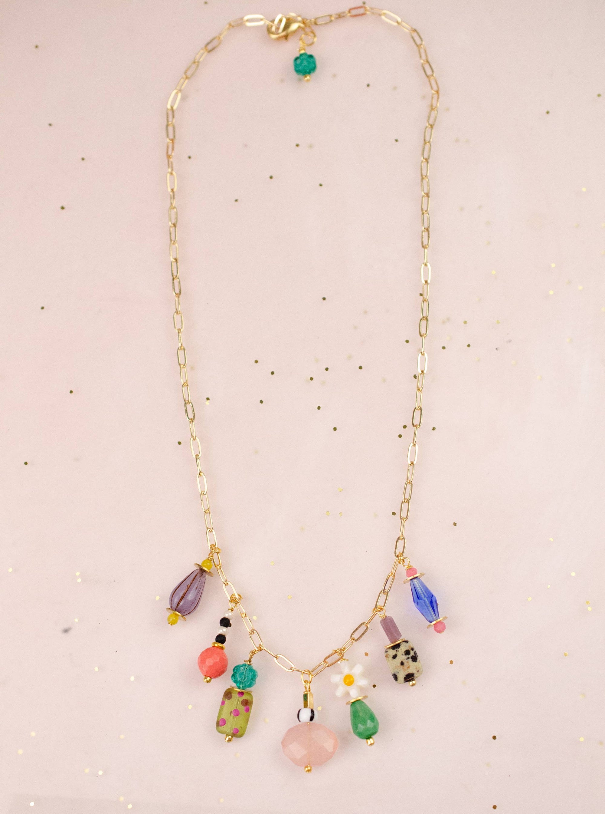 Dainty Colorful Charm Beaded Necklace