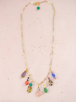 Dainty Colorful Charm Beaded Necklace