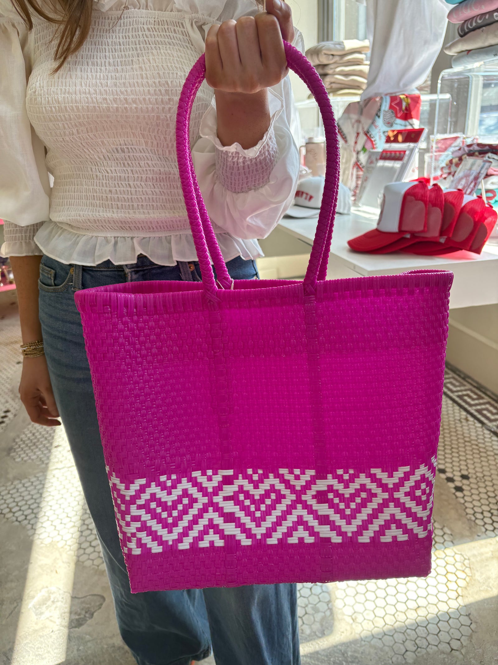 Medium PVC Woven Tote