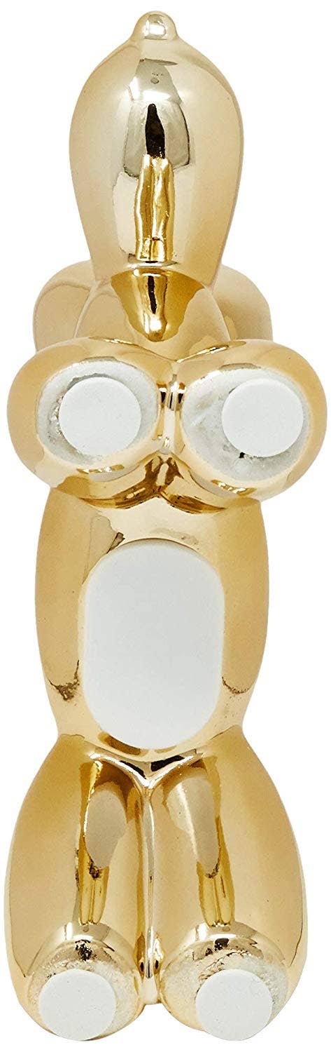 Gold Mini Ceramic Dog Piggy Bank - 7.5" tall