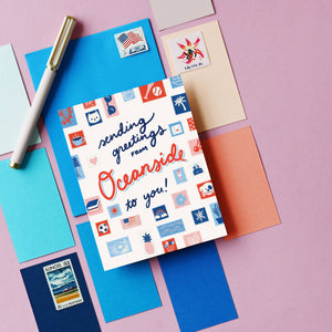 Custom City Postage Stamp Greetings Card-Tuscaloosa