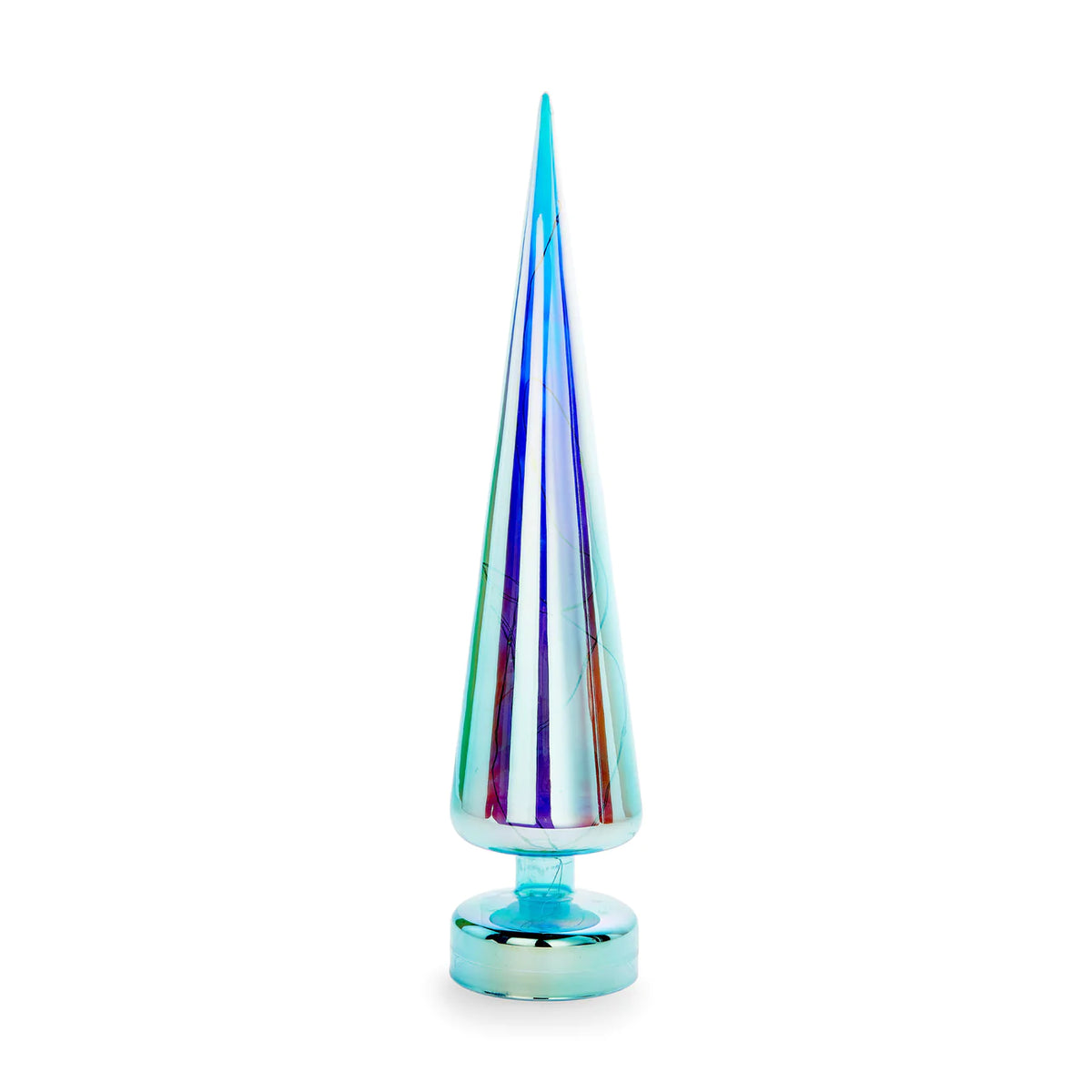 Teal LED Glass Lighted Tree- Large