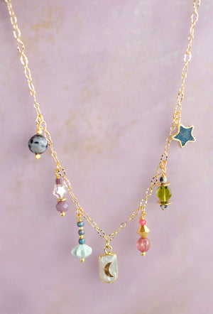 Pearl Moon Charm Necklace