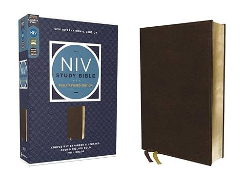 NIV Study Bible, Genuine Leather Brown